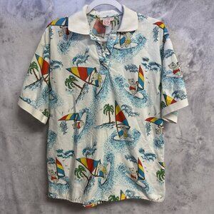 Vintage Energie Bi Currants Beach Surf Wear Polo Shirt Mens Small 80s 90s